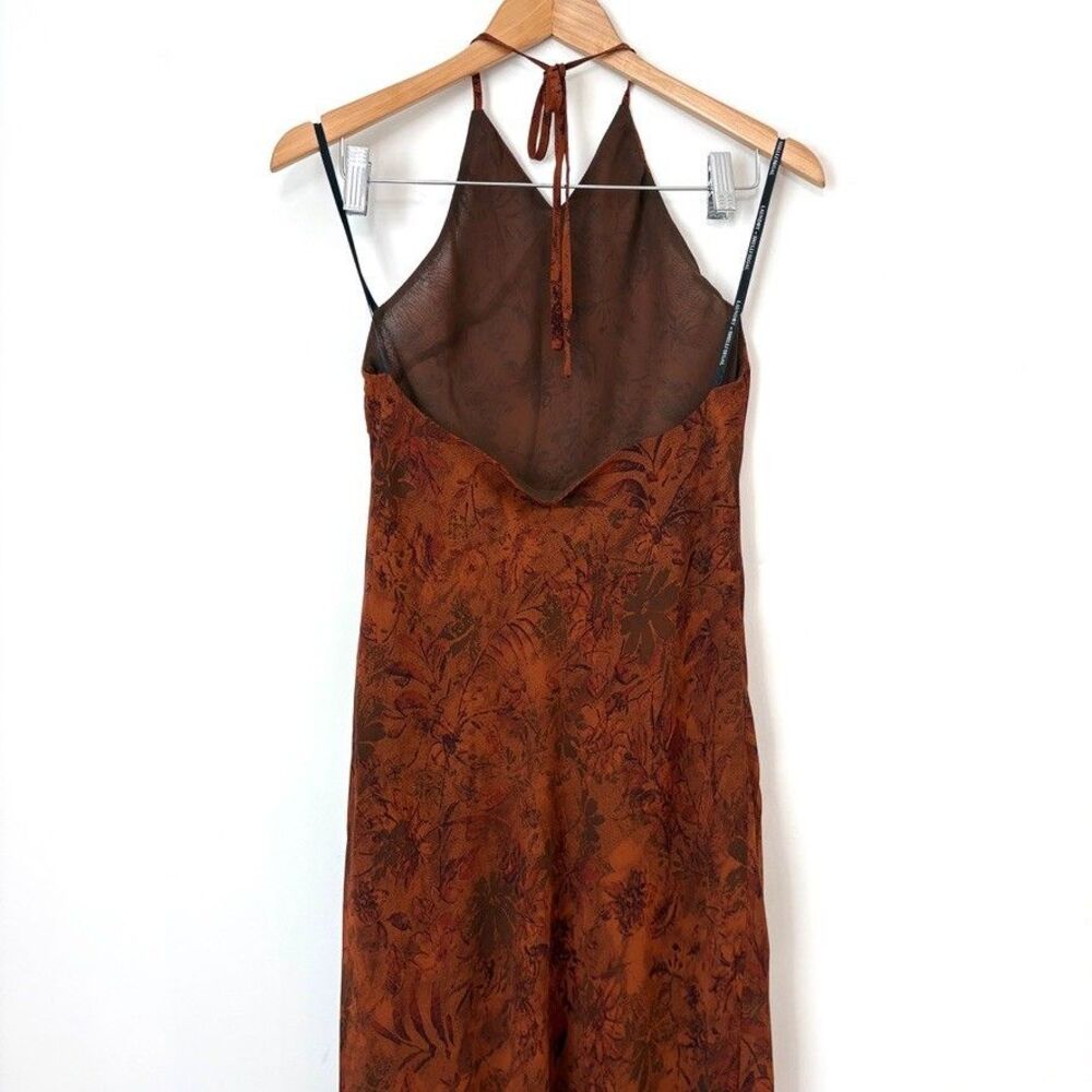 Vintage Laundry by Shelli Segal Rust Brown Floral Maxi Dress Sz 6 Dark Romantic - Picture 6 of 12